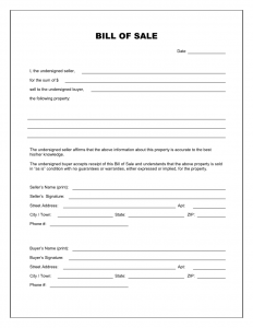 trailer bill of sale pdf blank bill of sale