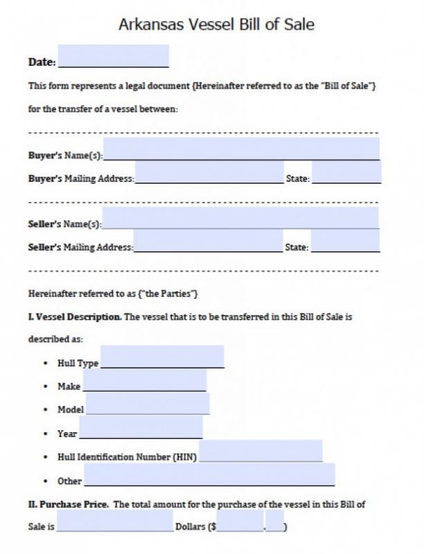 trailer bill of sale template