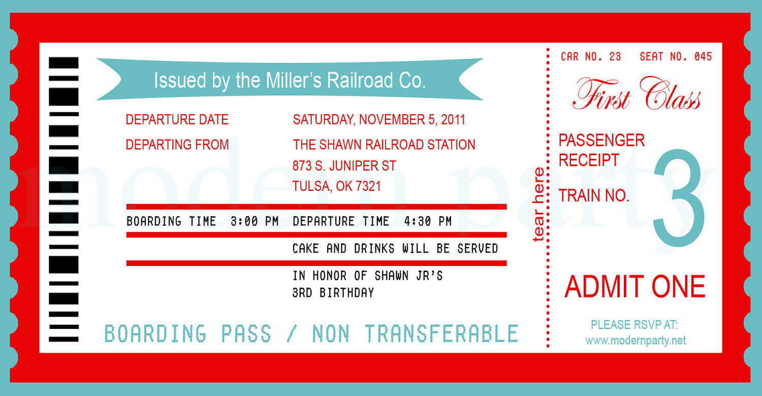Printable Train Ticket Template Free Printable Templates