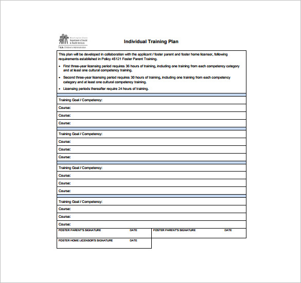 training plan template