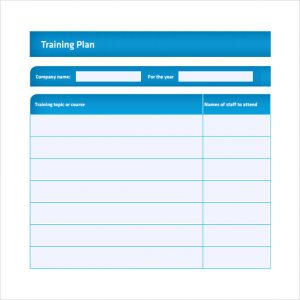 training plan template training plan template pdf