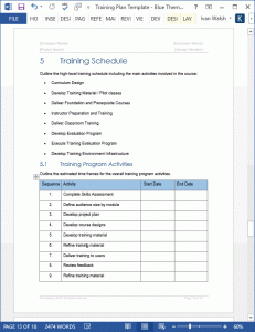 training plan template training plan template word