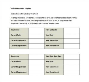 transition plan template role transition plan free word template download