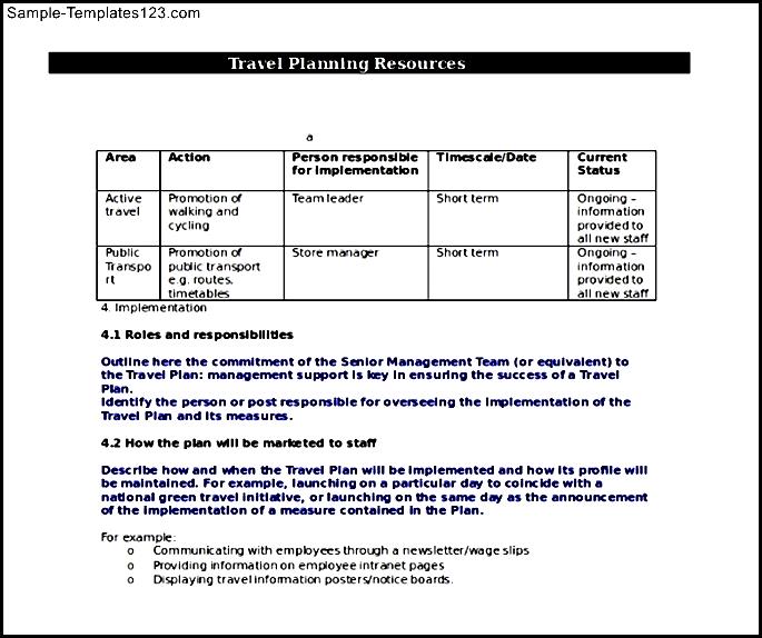 travel itinerary examples