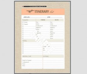 travel itinerary examples vintage itineary list x