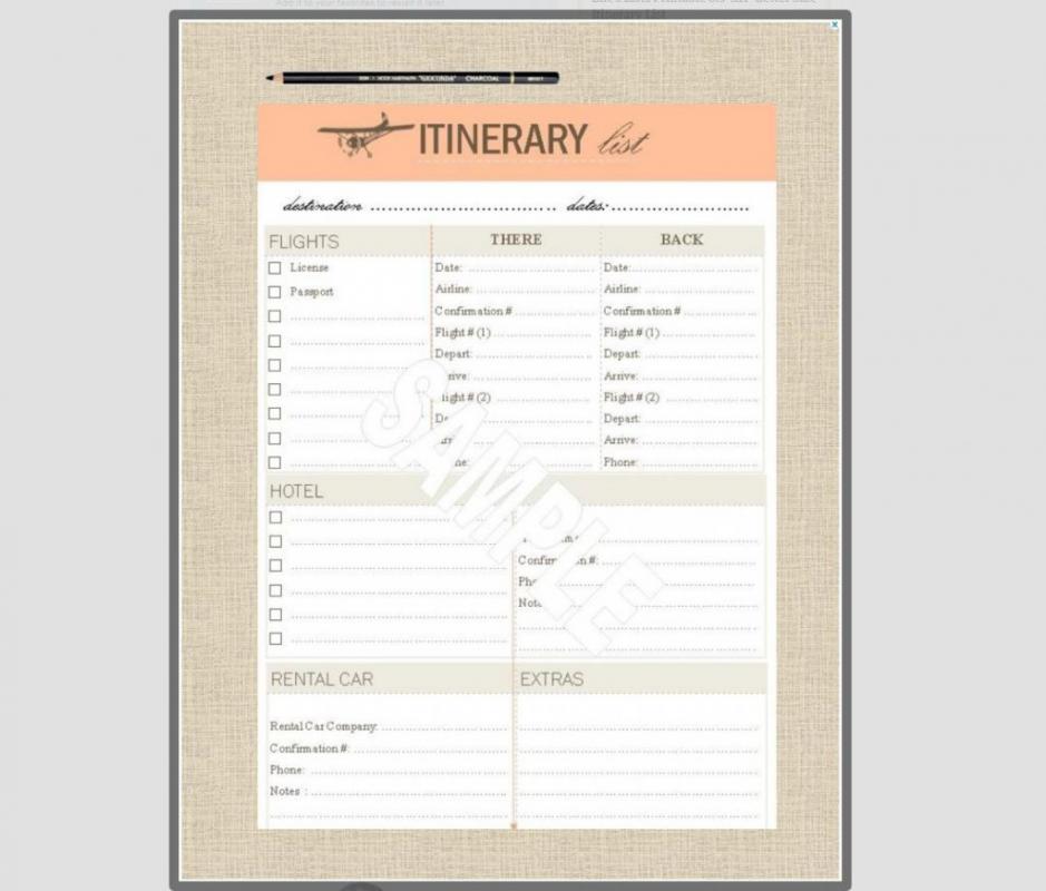 travel itinerary examples