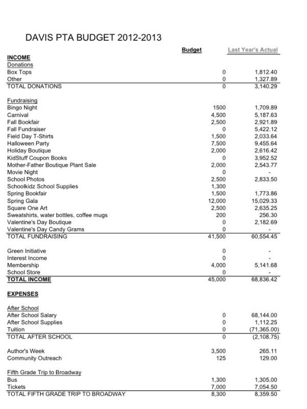 Treasurer Report Template