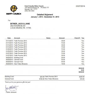 treasurer report template statement