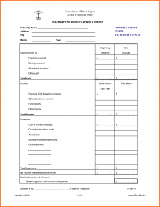 treasurer report template treasurer report template