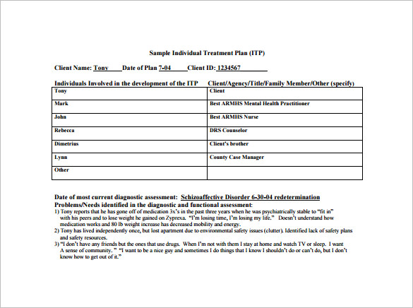 treatment plan template