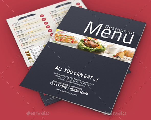 Half Fold Menu Template