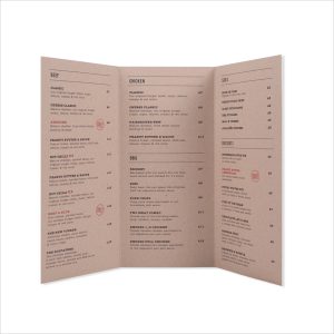 tri fold menu tri fold waterproof menu