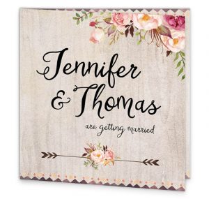 tri fold wedding invitations flowering affection folding invite front