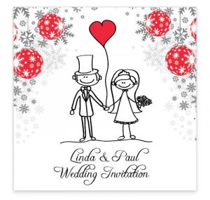 tri fold wedding invitations stick couple xmas flat invite