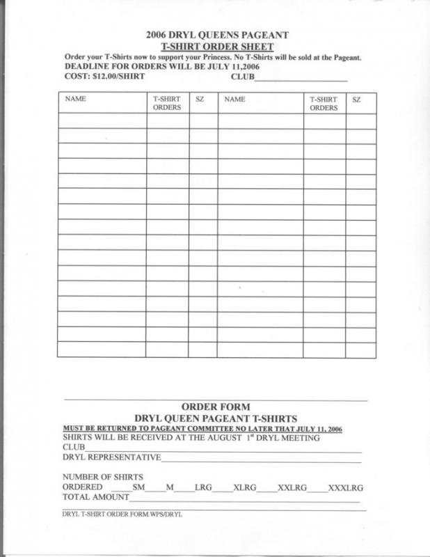 Free Editable Tshirt Order Form Printables - Printable Forms Free Online