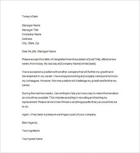 two weeks notice letter sample two weeks notice formal letter