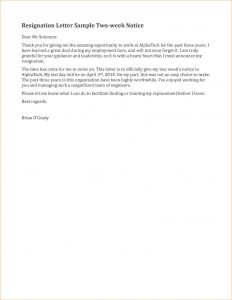 two weeks notice sample weeks notice letter template resignation letter sample two weeks notice