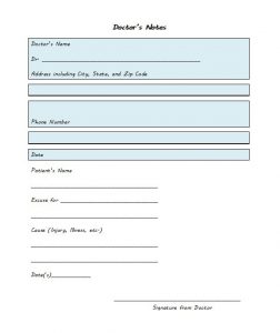 urgent care doctors note template template business