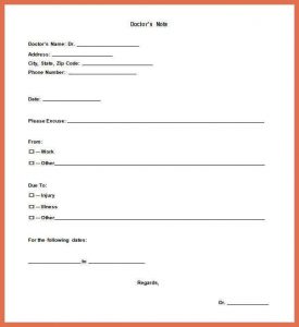 Urgent Care Doctors Note Template | Template Business