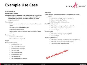 use case document aras and developing deployment use cases and requirements