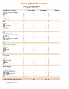 vacation budget planner vacation budget planner