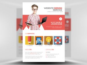 valentine day flyer flat web design flyer template