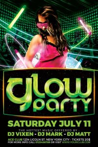 valentine day flyer glow party flyer