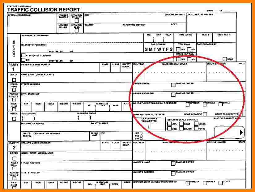 vehicle accident report form