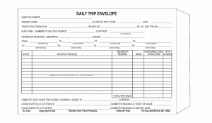 vehicle accident report form daily trip envelope