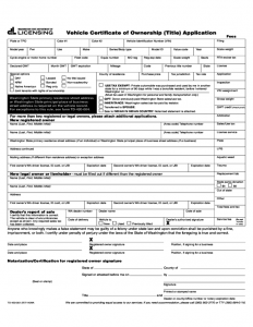 vehicle inspection form template vehicle certificate of ownership title application washington l