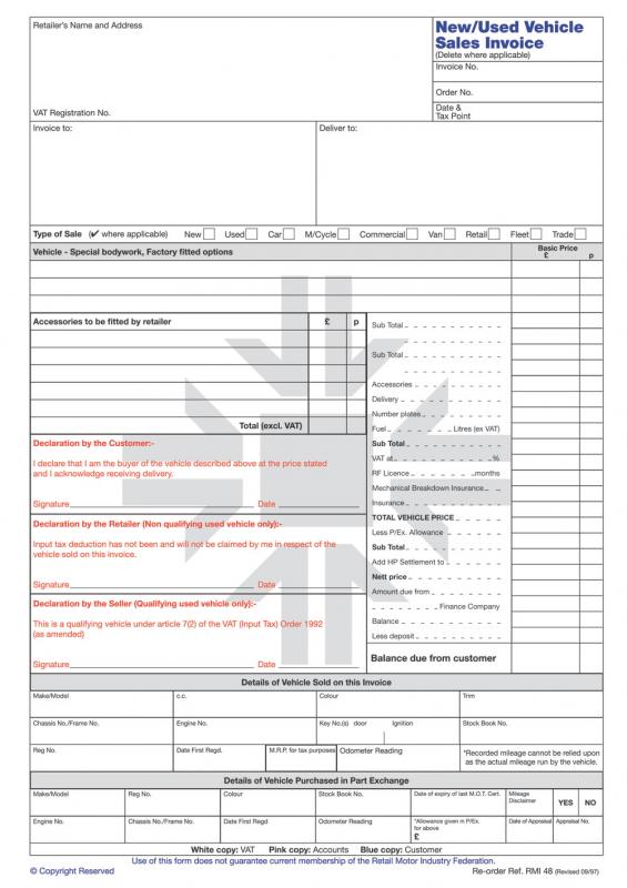 vehicle sale agreement