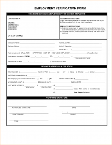 verification of employment form template employment verification form template