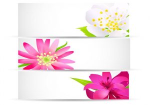 vertical banner design bright floral banner vector pack