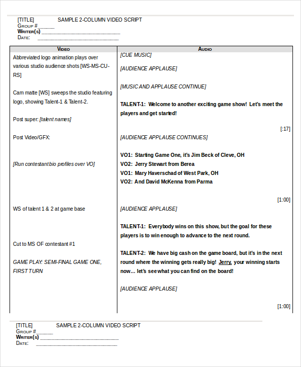 video script template