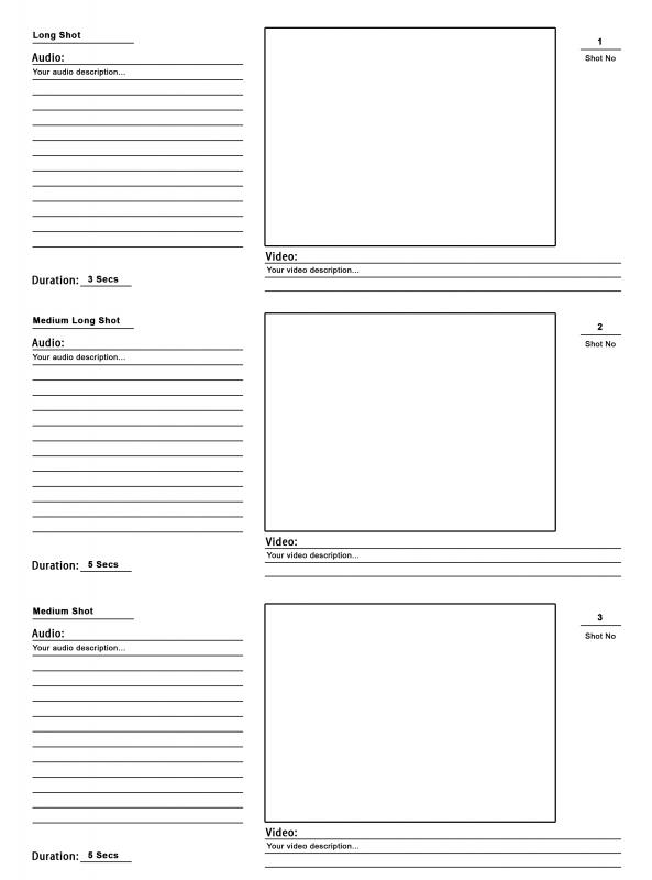 video storyboard template