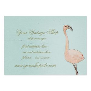 vintage business cards pink flamingo art vintage shop template business card rbcfaadadae xwjeg byvr