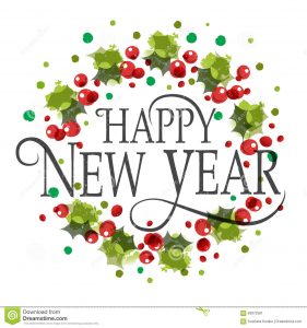 vintage postcard template happy new year watercolor logotype badge icon flat design style logo template card template