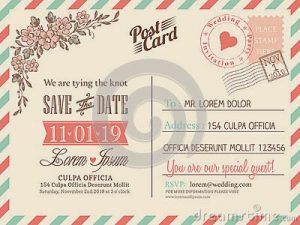 vintage postcard template vintage postcard background wedding invitation vector template