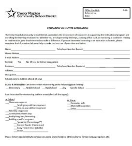 volunteer application form applicationform