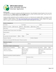 volunteer application form volunteer application form