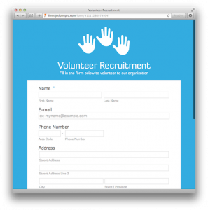 volunteer application template