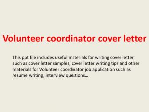 volunteer letter sample volunteer coordinator cover letter