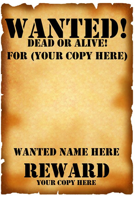 wanted poster template