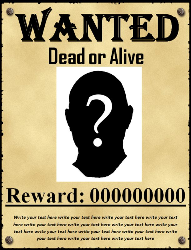 wanted poster template