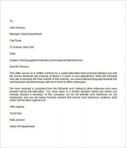 Warning Letter To Employee | Template Business