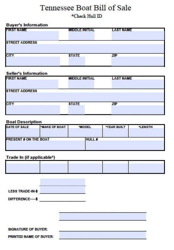 watercraft bill of sale