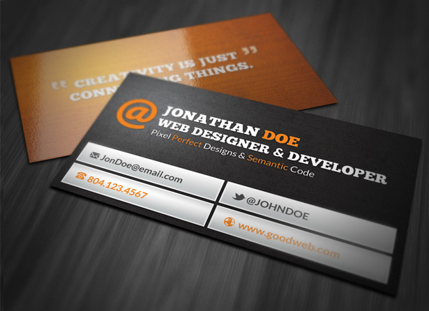 web designer business card