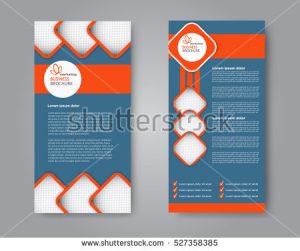 web page mockup stock vector vector flyer and leaflet design set of two side brochure templates vertical banners blue and