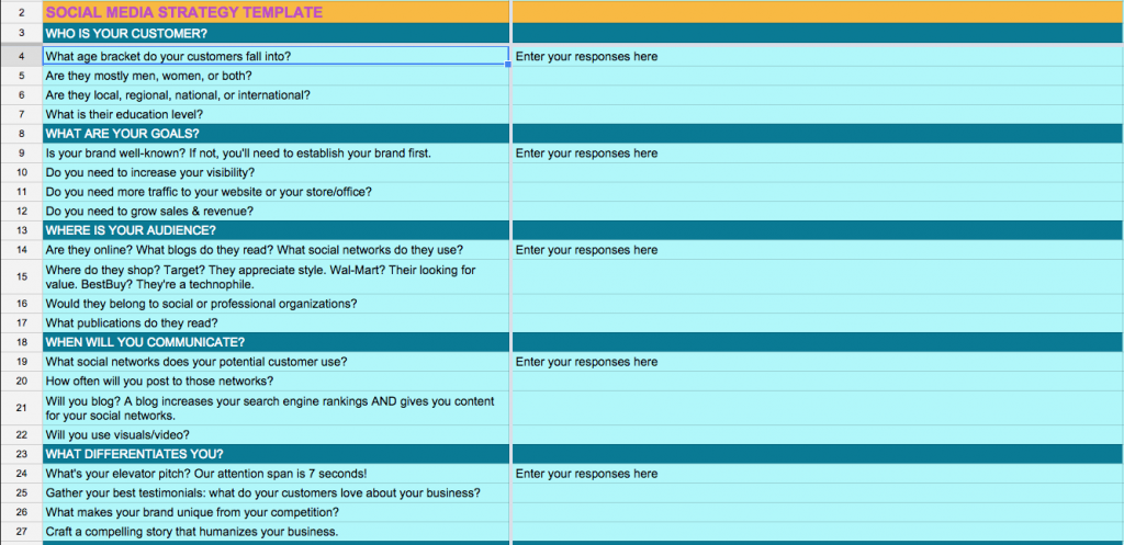 website planning template