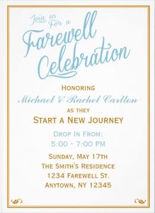 wedding announcement templates formal farewell invitation card